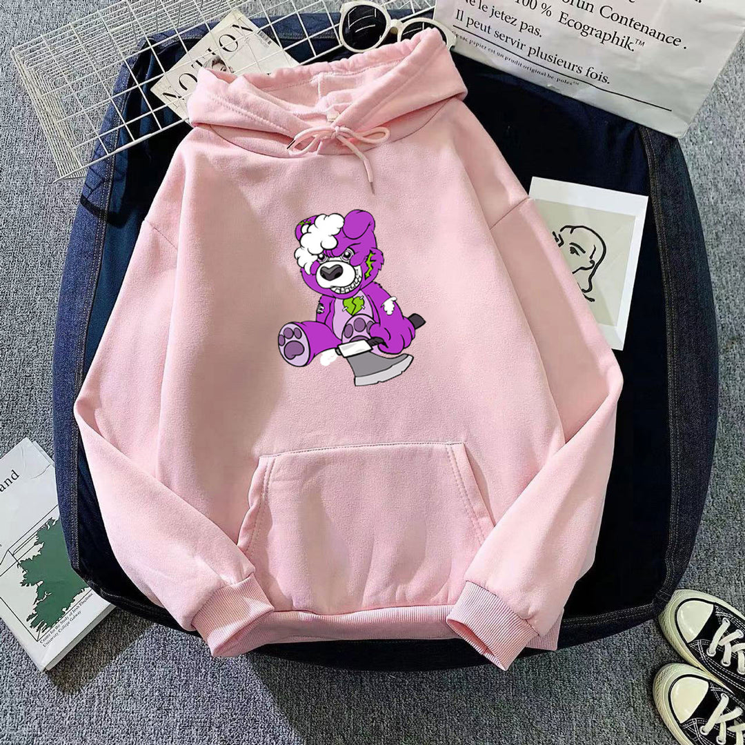 Kvinnors hoodie med charmigt björnmotiv Mirla-Eva Jonsson