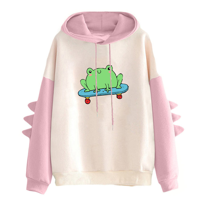 Kvinnors hoodie med coola groddesign Mirla-Eva Jonsson