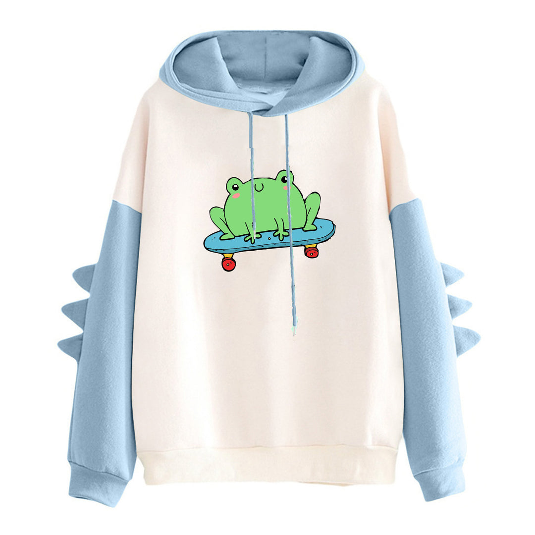 Kvinnors hoodie med coola groddesign Mirla-Eva Jonsson