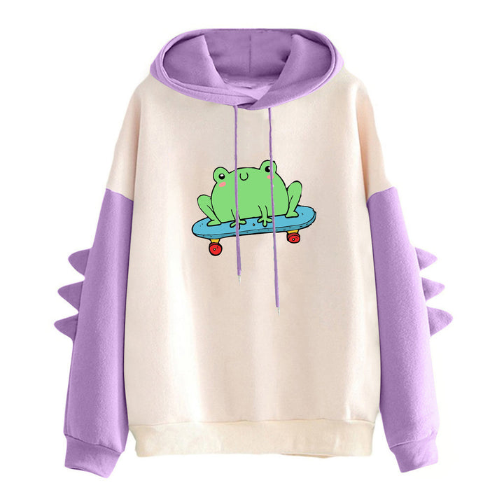 Kvinnors hoodie med coola groddesign Mirla-Eva Jonsson