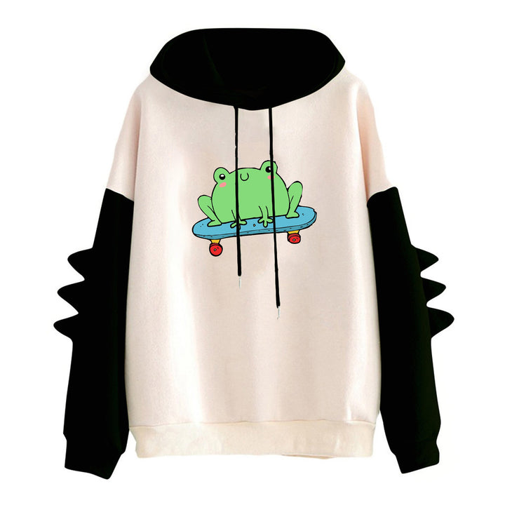 Kvinnors hoodie med coola groddesign Mirla-Eva Jonsson