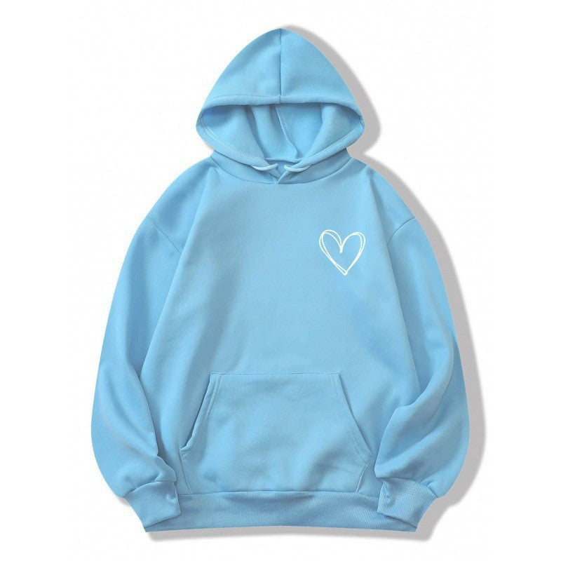 Kvinnors hoodie med coolt hjärtmotiv Mirla-Eva Jonsson