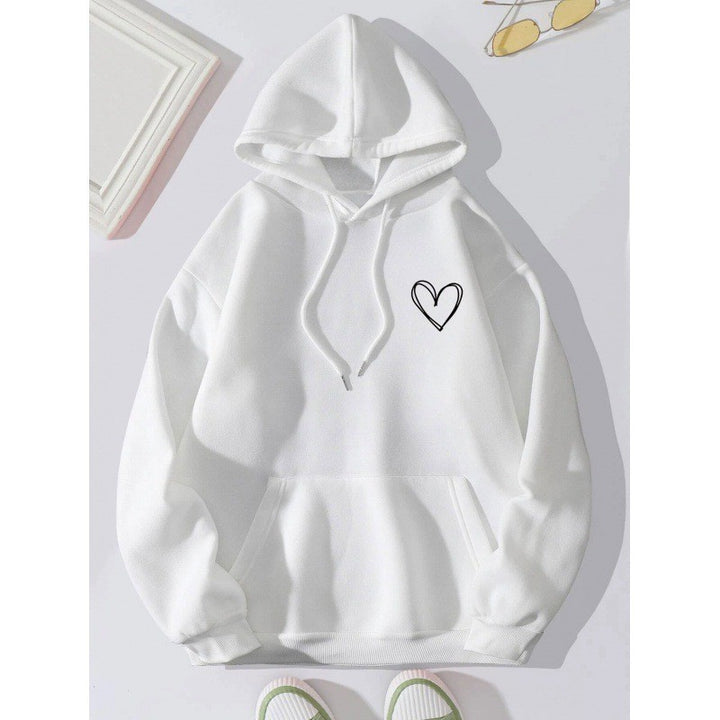 Kvinnors hoodie med coolt hjärtmotiv Mirla-Eva Jonsson