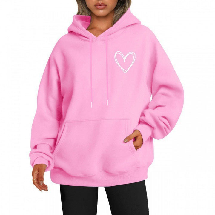 Kvinnors hoodie med coolt hjärtmotiv Mirla-Eva Jonsson
