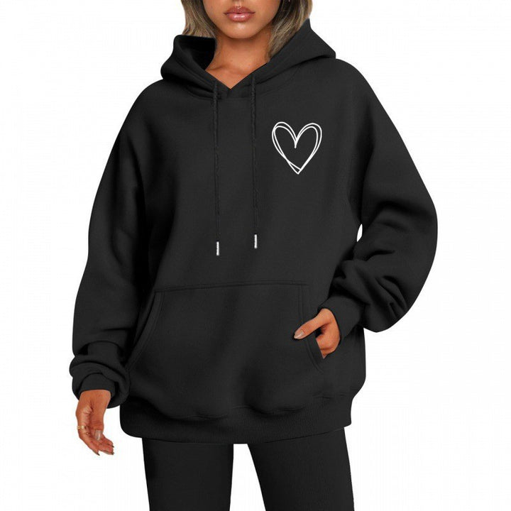 Kvinnors hoodie med coolt hjärtmotiv Mirla-Eva Jonsson