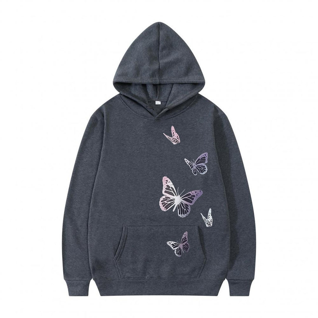Kvinnors hoodie med delikat fjärilsmotiv Mirla-Eva Jonsson