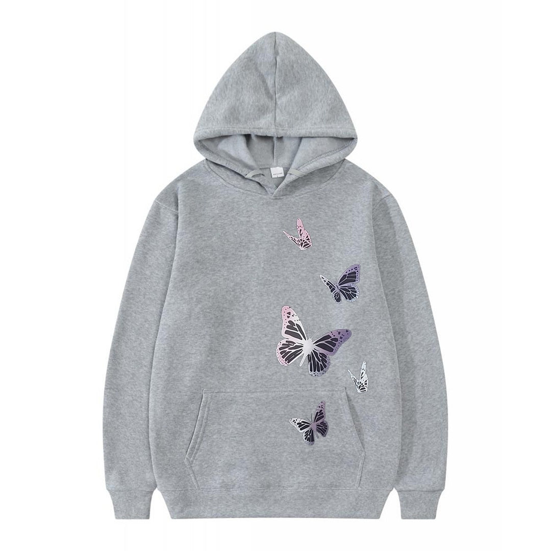 Kvinnors hoodie med delikat fjärilsmotiv Mirla-Eva Jonsson