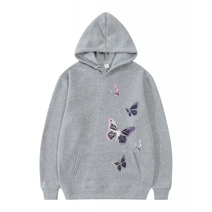 Kvinnors hoodie med delikat fjärilsmotiv Mirla-Eva Jonsson