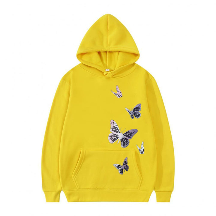 Kvinnors hoodie med delikat fjärilsmotiv Mirla-Eva Jonsson