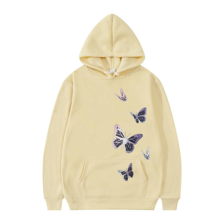 Kvinnors hoodie med delikat fjärilsmotiv Mirla-Eva Jonsson