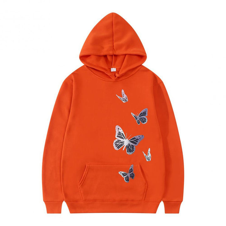 Kvinnors hoodie med delikat fjärilsmotiv Mirla-Eva Jonsson