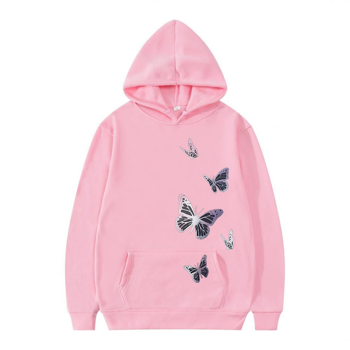 Kvinnors hoodie med delikat fjärilsmotiv Mirla-Eva Jonsson