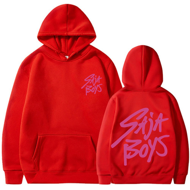 Kvinnors hoodie med distinkt bokstavering och känguruficka Mirla-Eva Jonsson