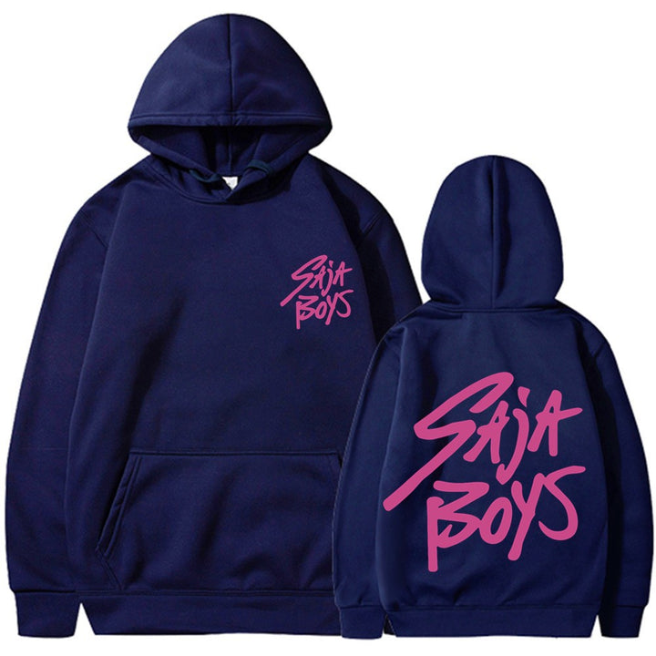 Kvinnors hoodie med distinkt bokstavering och känguruficka Mirla-Eva Jonsson