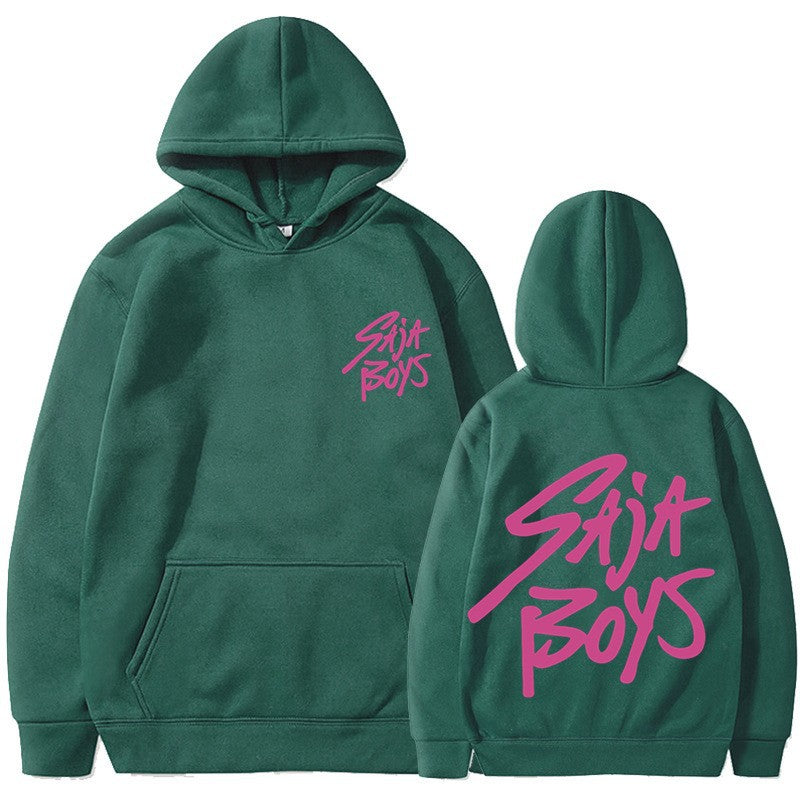 Kvinnors hoodie med distinkt bokstavering och känguruficka Mirla-Eva Jonsson