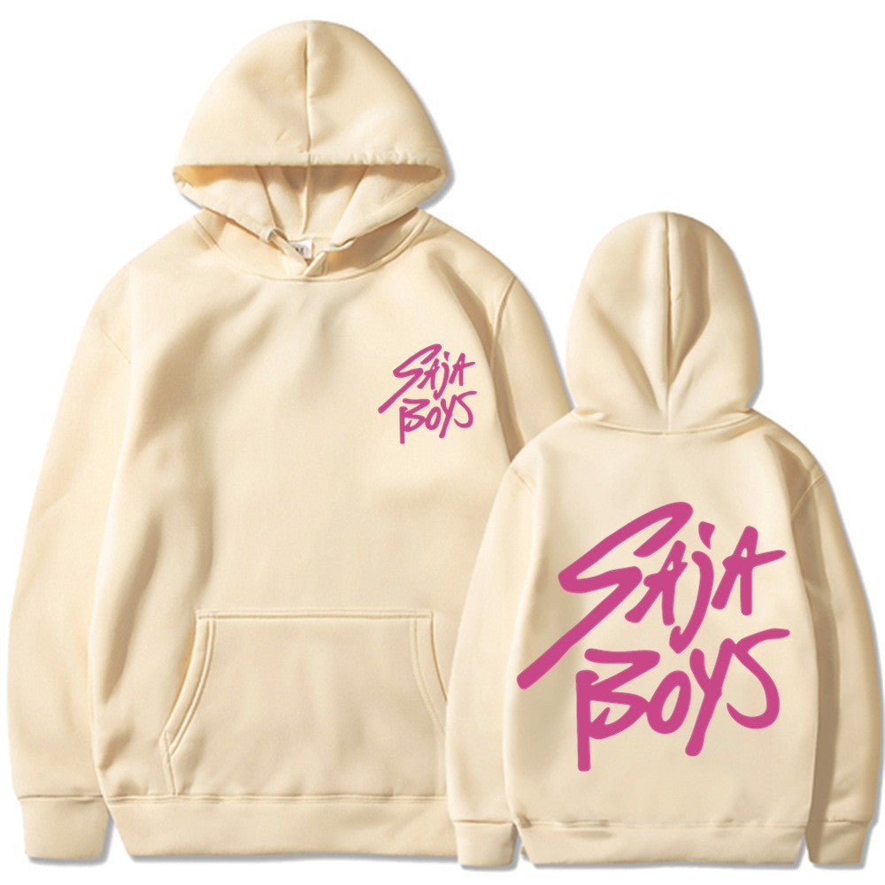 Kvinnors hoodie med distinkt bokstavering och känguruficka Mirla-Eva Jonsson