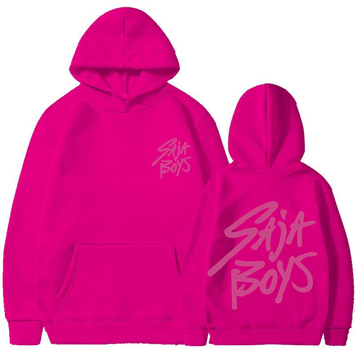 Kvinnors hoodie med distinkt bokstavering och känguruficka Mirla-Eva Jonsson