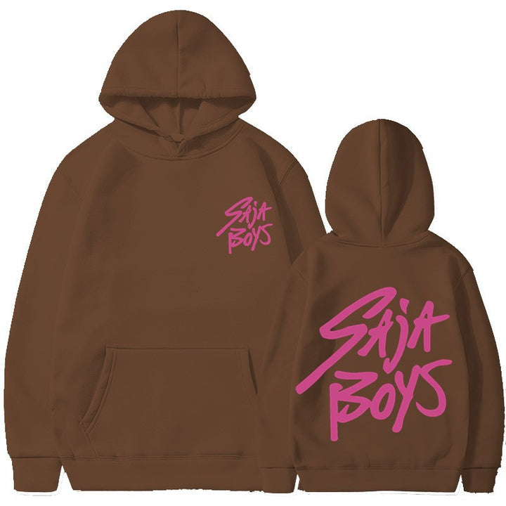 Kvinnors hoodie med distinkt bokstavering och känguruficka Mirla-Eva Jonsson