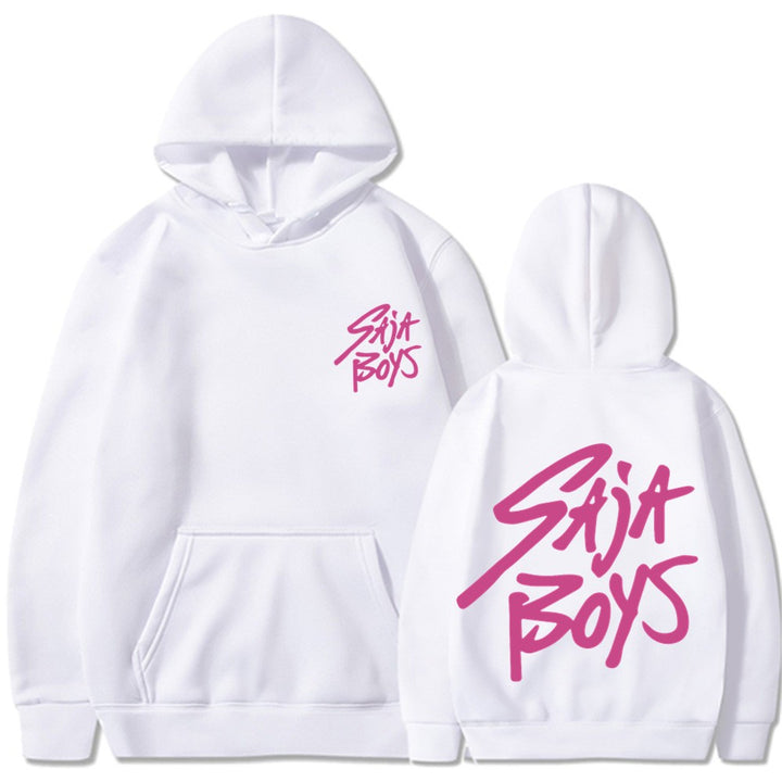 Kvinnors hoodie med distinkt bokstavering och känguruficka Mirla-Eva Jonsson