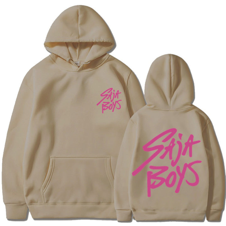Kvinnors hoodie med distinkt bokstavering och känguruficka Mirla-Eva Jonsson