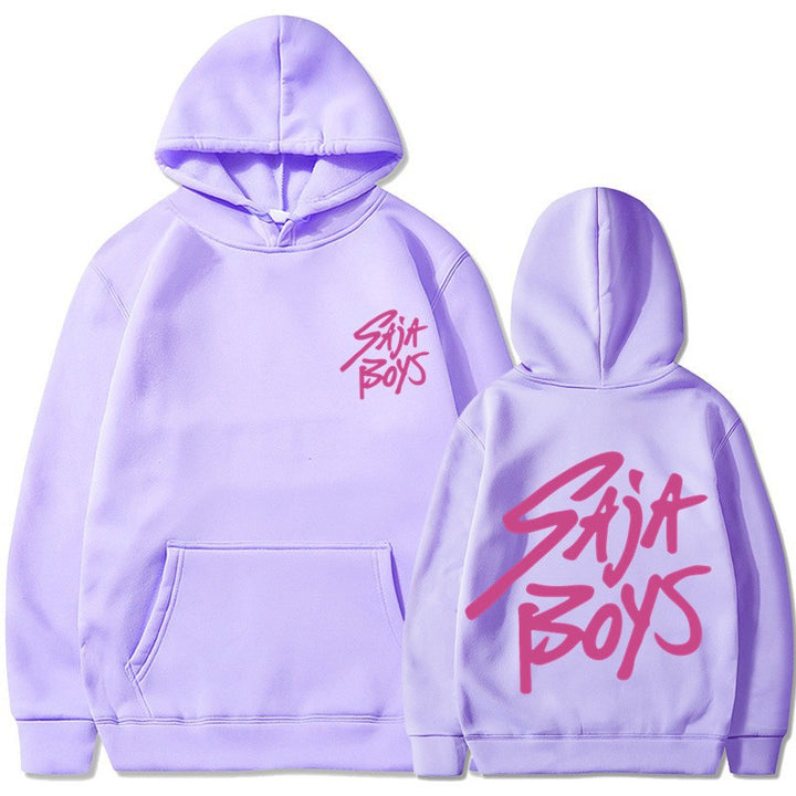 Kvinnors hoodie med distinkt bokstavering och känguruficka Mirla-Eva Jonsson