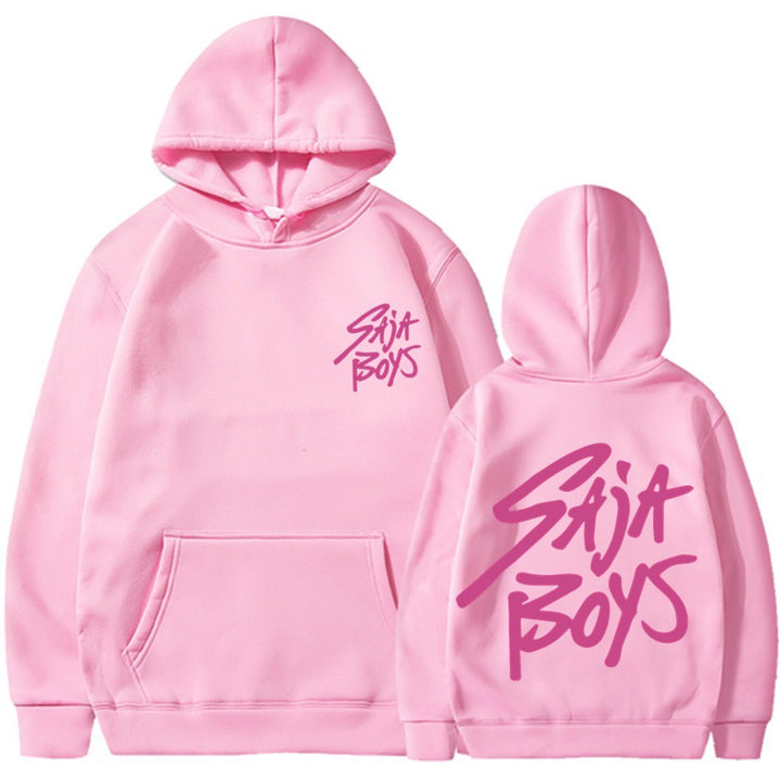 Kvinnors hoodie med distinkt bokstavering och känguruficka Mirla-Eva Jonsson