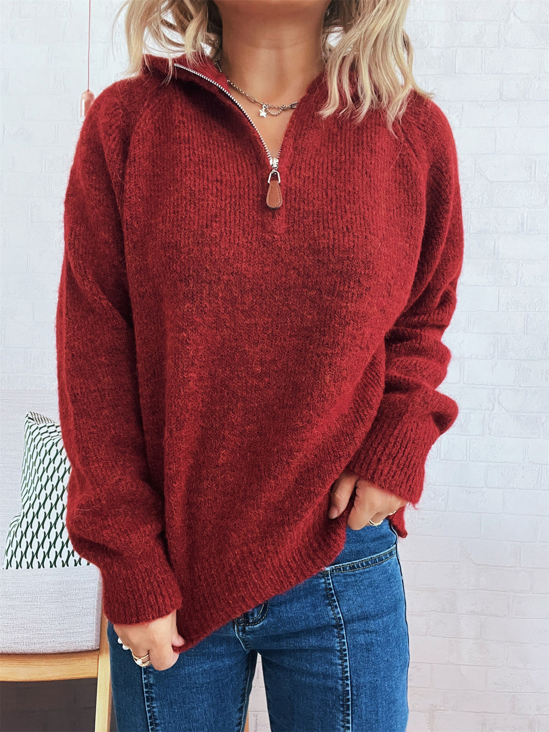 Kvinnors hoodie med dragkedja Mirla-Eva Jonsson