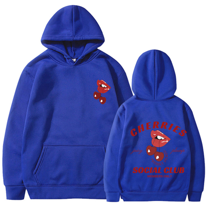 Kvinnors hoodie med exklusiv körsbärsdesign Mirla-Eva Jonsson