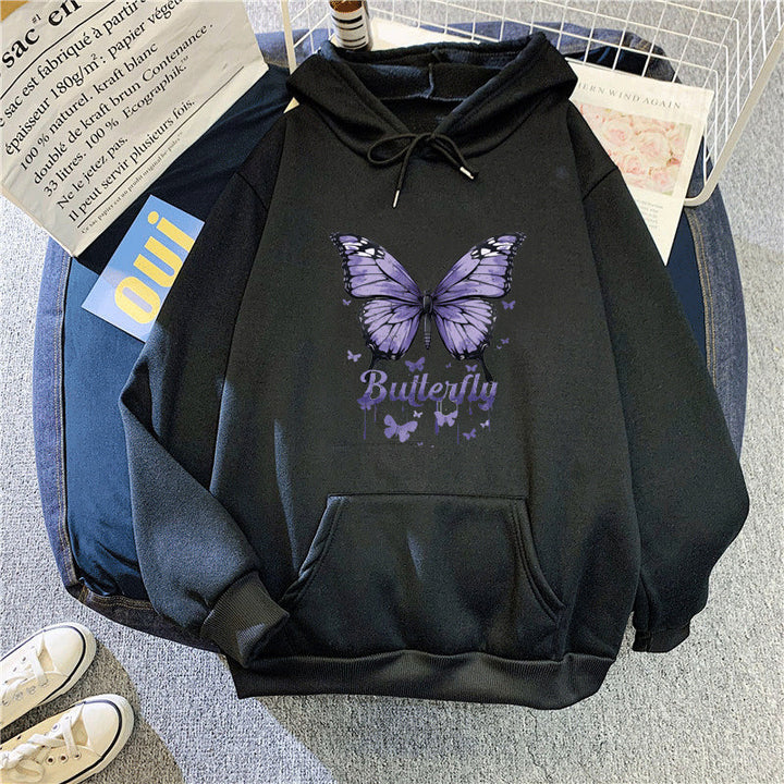 Kvinnors hoodie med färgglatt fjärilsmotiv Mirla-Eva Jonsson
