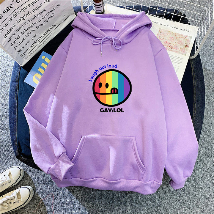 Kvinnors hoodie med färggrafisk tryck Mirla-Eva Jonsson