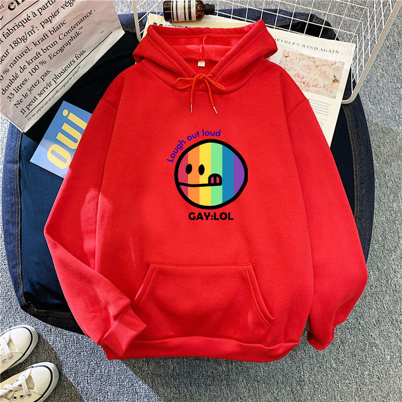 Kvinnors hoodie med färggrafisk tryck Mirla-Eva Jonsson