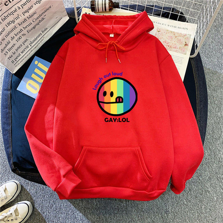 Kvinnors hoodie med färggrafisk tryck Mirla-Eva Jonsson