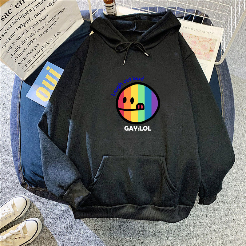 Kvinnors hoodie med färggrafisk tryck Mirla-Eva Jonsson