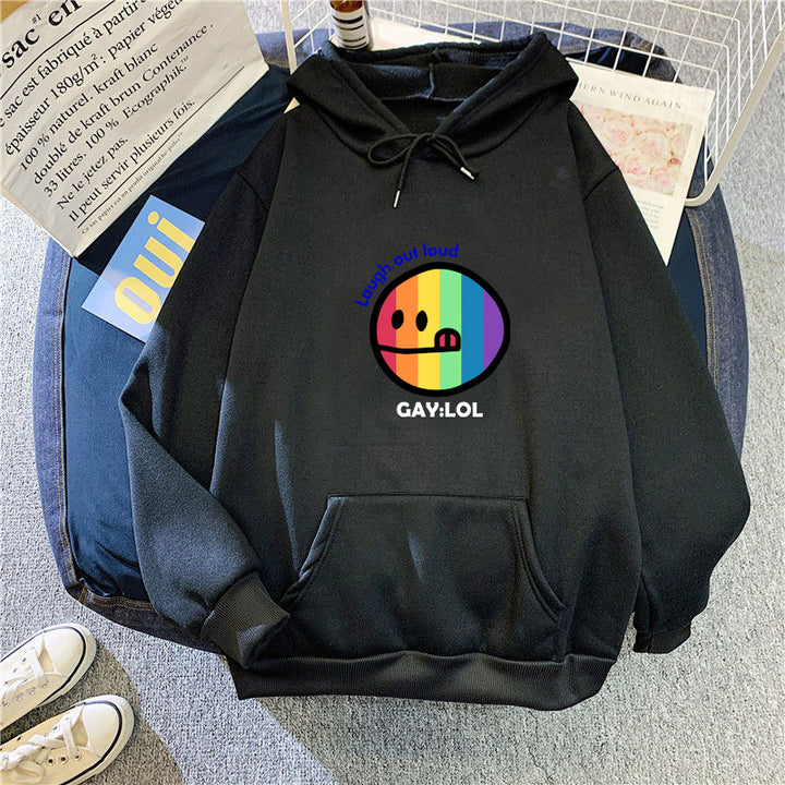 Kvinnors hoodie med färggrafisk tryck Mirla-Eva Jonsson