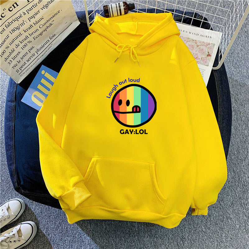 Kvinnors hoodie med färggrafisk tryck Mirla-Eva Jonsson