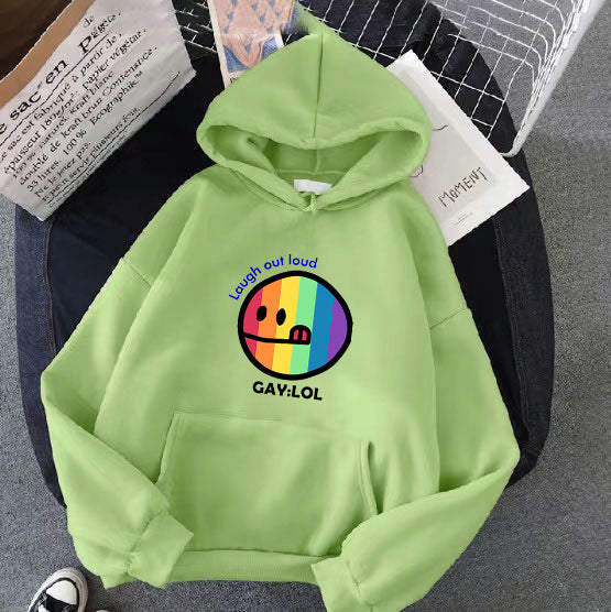 Kvinnors hoodie med färggrafisk tryck Mirla-Eva Jonsson