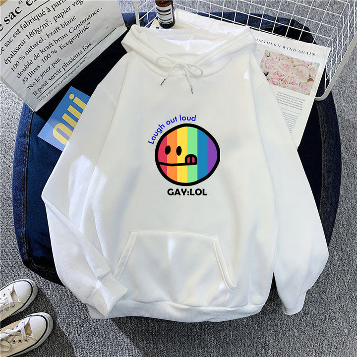 Kvinnors hoodie med färggrafisk tryck Mirla-Eva Jonsson