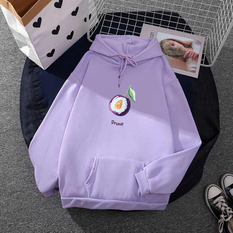 Kvinnors hoodie med fruktig vattenmelonmotiv Mirla-Eva Jonsson