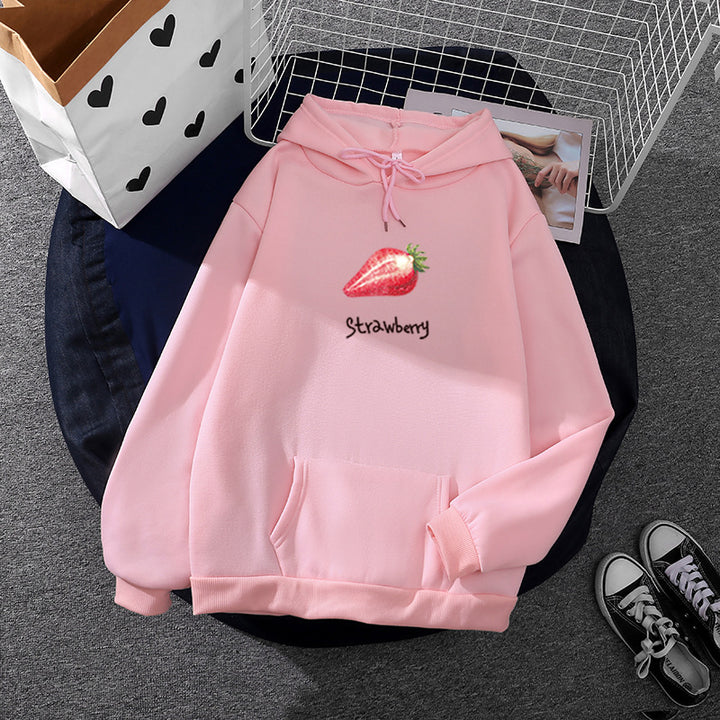 Kvinnors hoodie med fruktig vattenmelonmotiv Mirla-Eva Jonsson