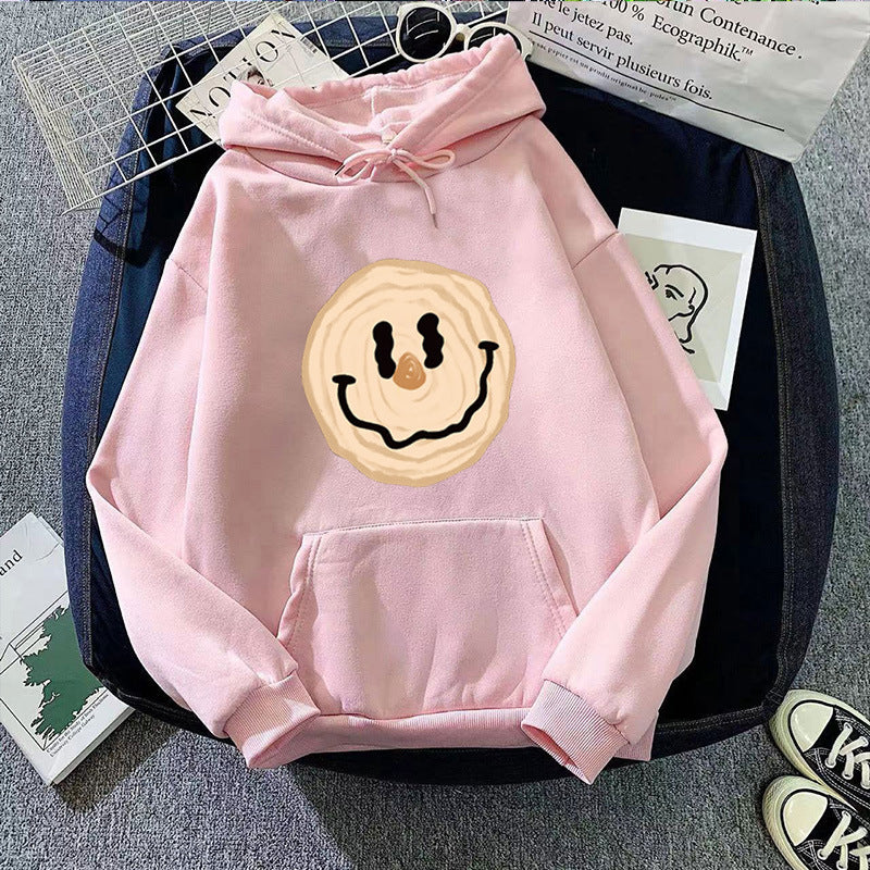 Kvinnors hoodie med glad leende motiv Mirla-Eva Jonsson
