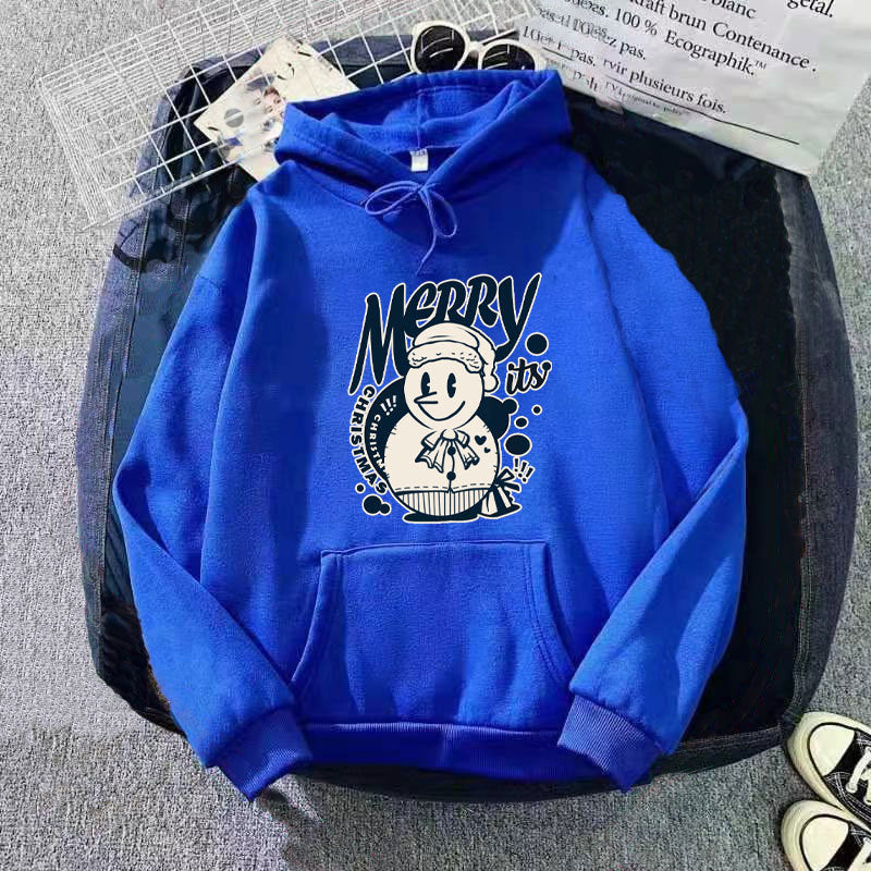 Kvinnors hoodie med glädjefyllt julmotiv Mirla-Eva Jonsson