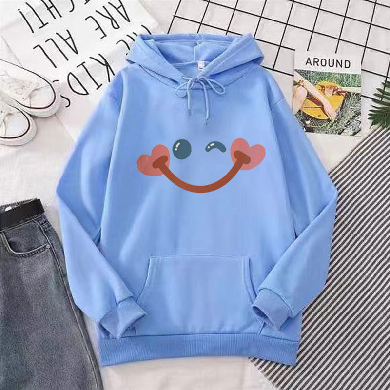 Kvinnors hoodie med glatt smiley-design Mirla-Eva Jonsson