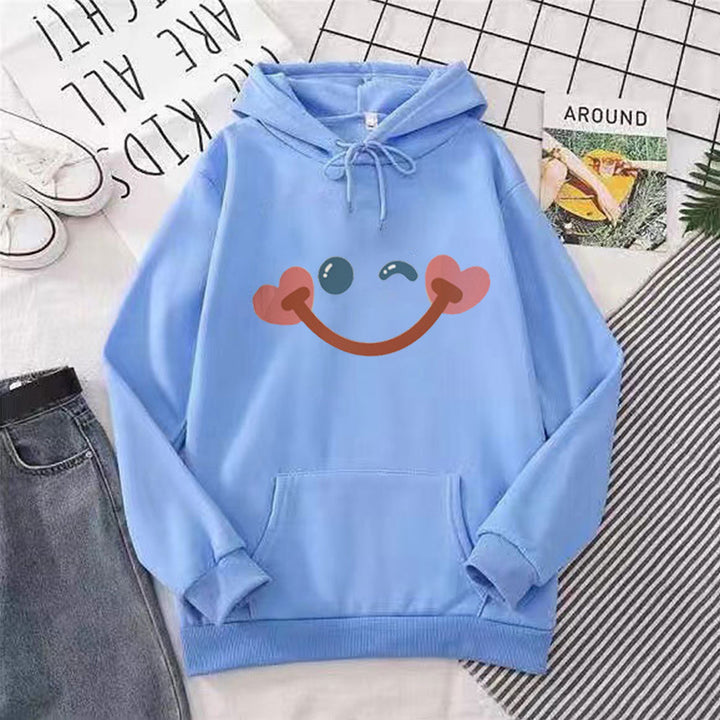 Kvinnors hoodie med glatt smiley-design Mirla-Eva Jonsson