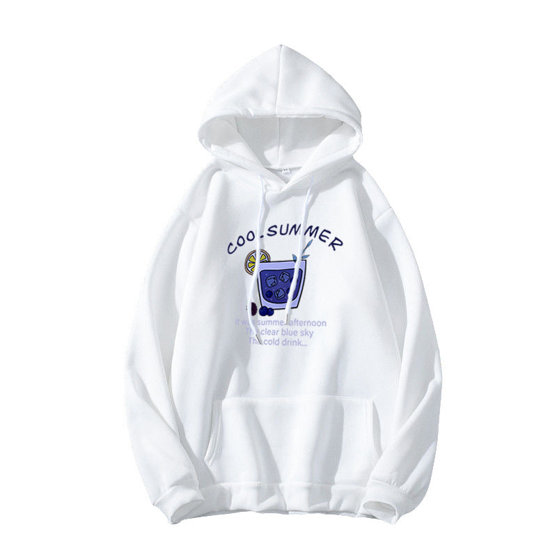 Kvinnors hoodie med glatt sommar motiv Mirla-Eva Jonsson