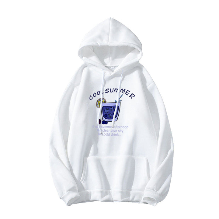 Kvinnors hoodie med glatt sommar motiv Mirla-Eva Jonsson