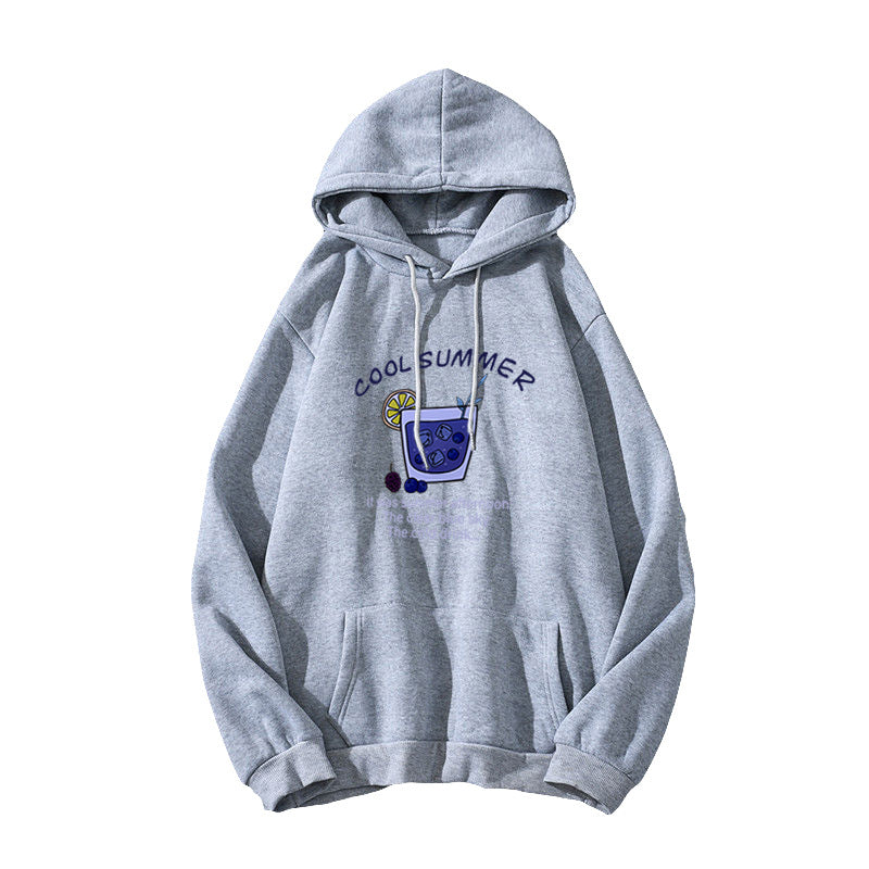Kvinnors hoodie med glatt sommar motiv Mirla-Eva Jonsson