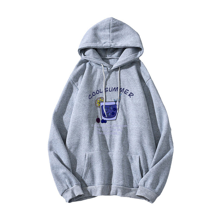 Kvinnors hoodie med glatt sommar motiv Mirla-Eva Jonsson