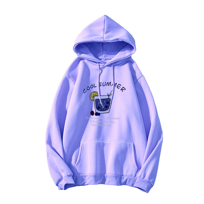 Kvinnors hoodie med glatt sommar motiv Mirla-Eva Jonsson