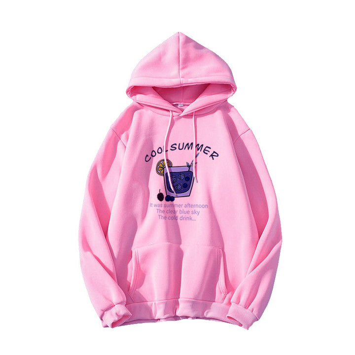 Kvinnors hoodie med glatt sommar motiv Mirla-Eva Jonsson