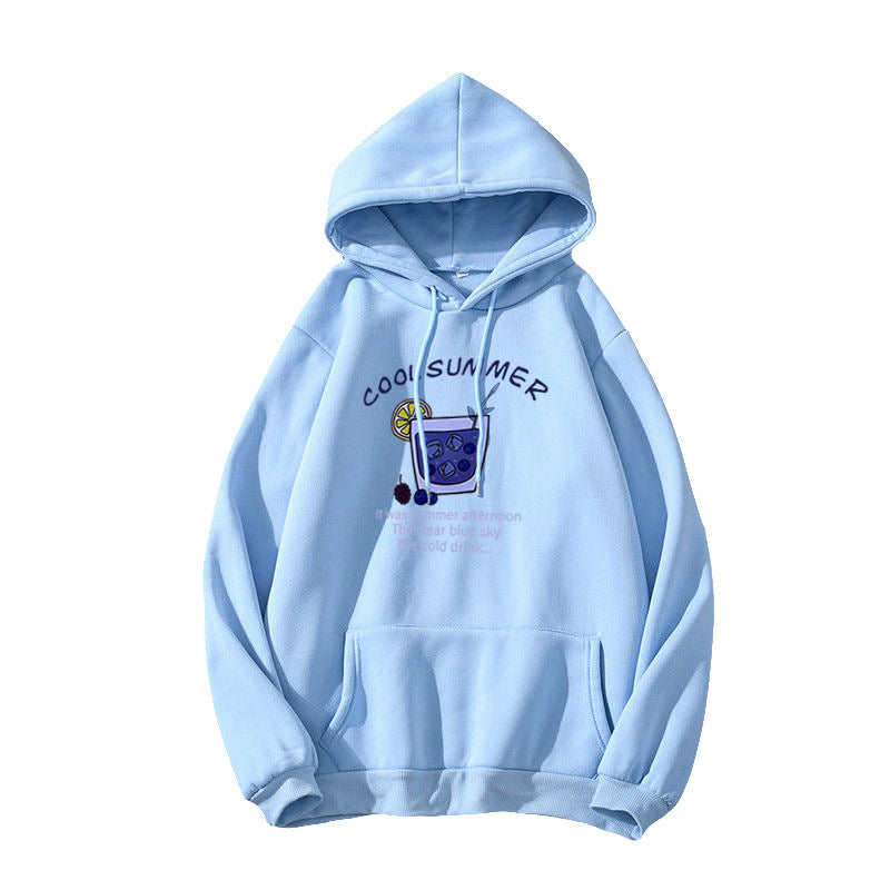 Kvinnors hoodie med glatt sommar motiv Mirla-Eva Jonsson